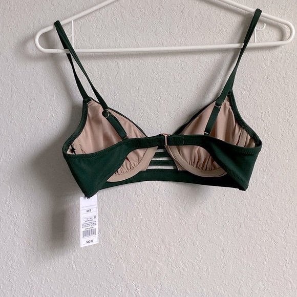 Shade & Shore Dark Green Adjustable Bikini Top. Size 34B, removable cups. NWT - Picture 5 of 12